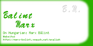 balint marx business card