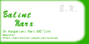 balint marx business card